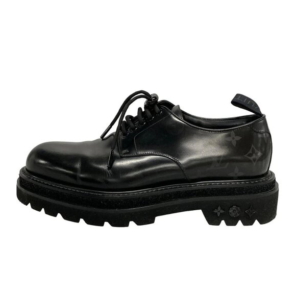 LOUIS VUITTON black ice line - Black Dark Gray Men's Shoes Leather 577-081325 - Picture 1 of 9